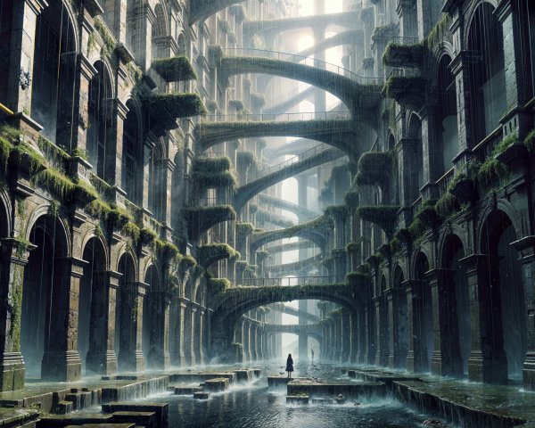 Abandoned Architectural Marvel Surrounded by Nature