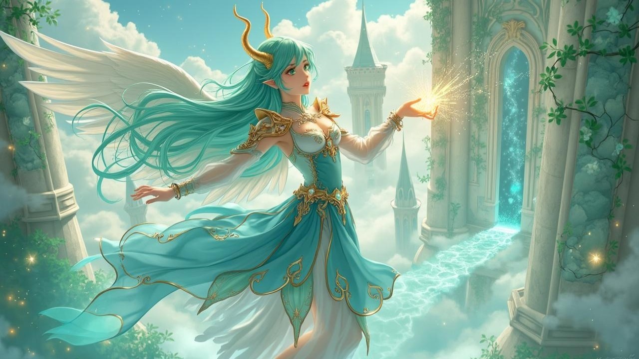 Ethereal Landscape with Winged Figure and Portal