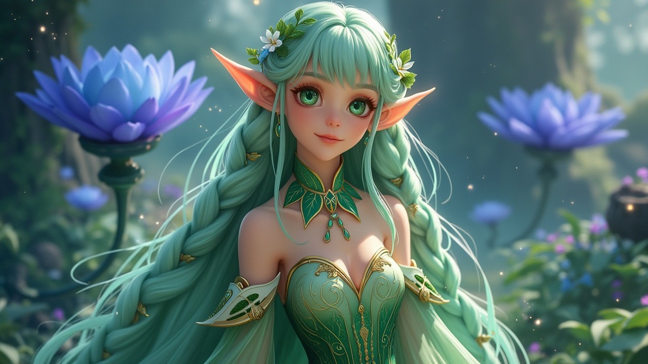 Whimsical Fairy in Enchanted Forest Setting