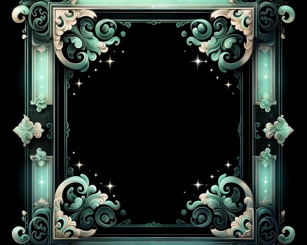 Ornate Decorative Frame with Turquoise and Gold Accents