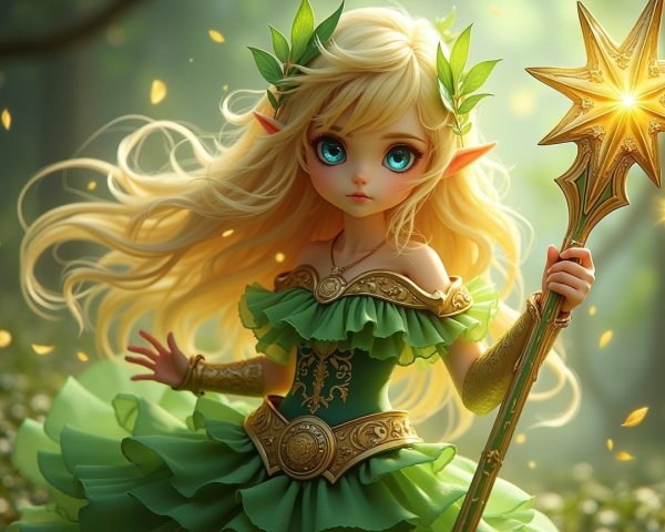 Whimsical Fairy in a Magical Forest Setting