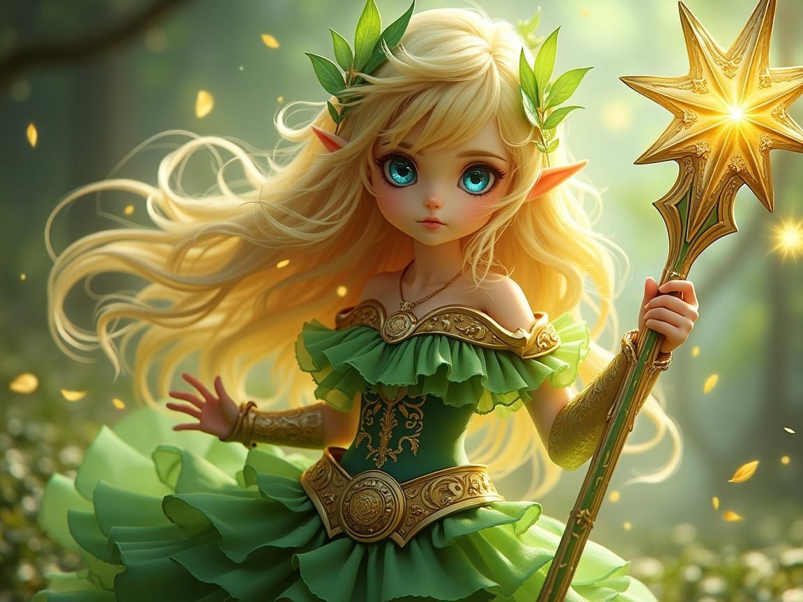 Whimsical Fairy in a Magical Forest Setting