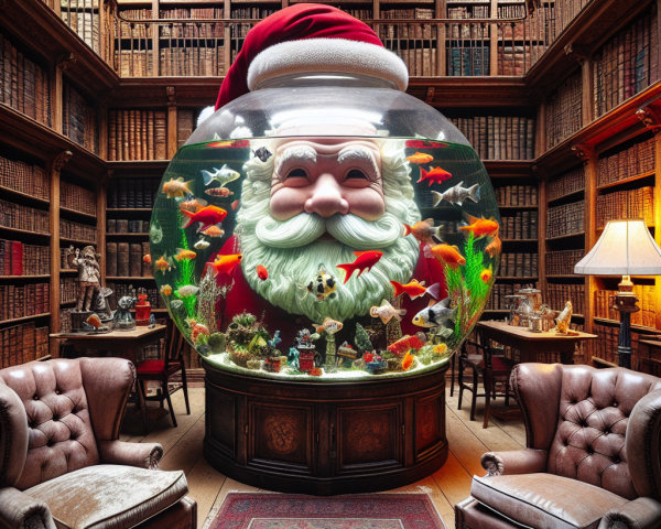 Whimsical library with antique books and cozy nook