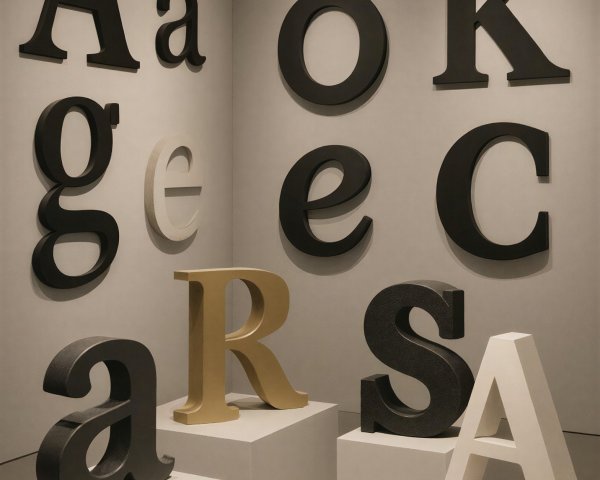 Large Letters Displayed in Modern Exhibition Space