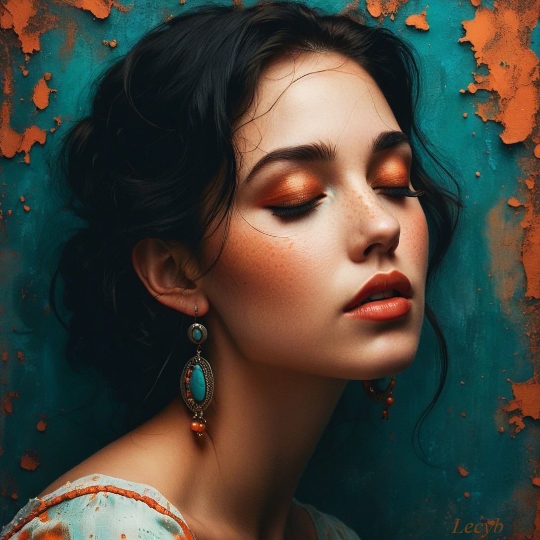 Close-Up Portrait of a Young Woman with Freckles