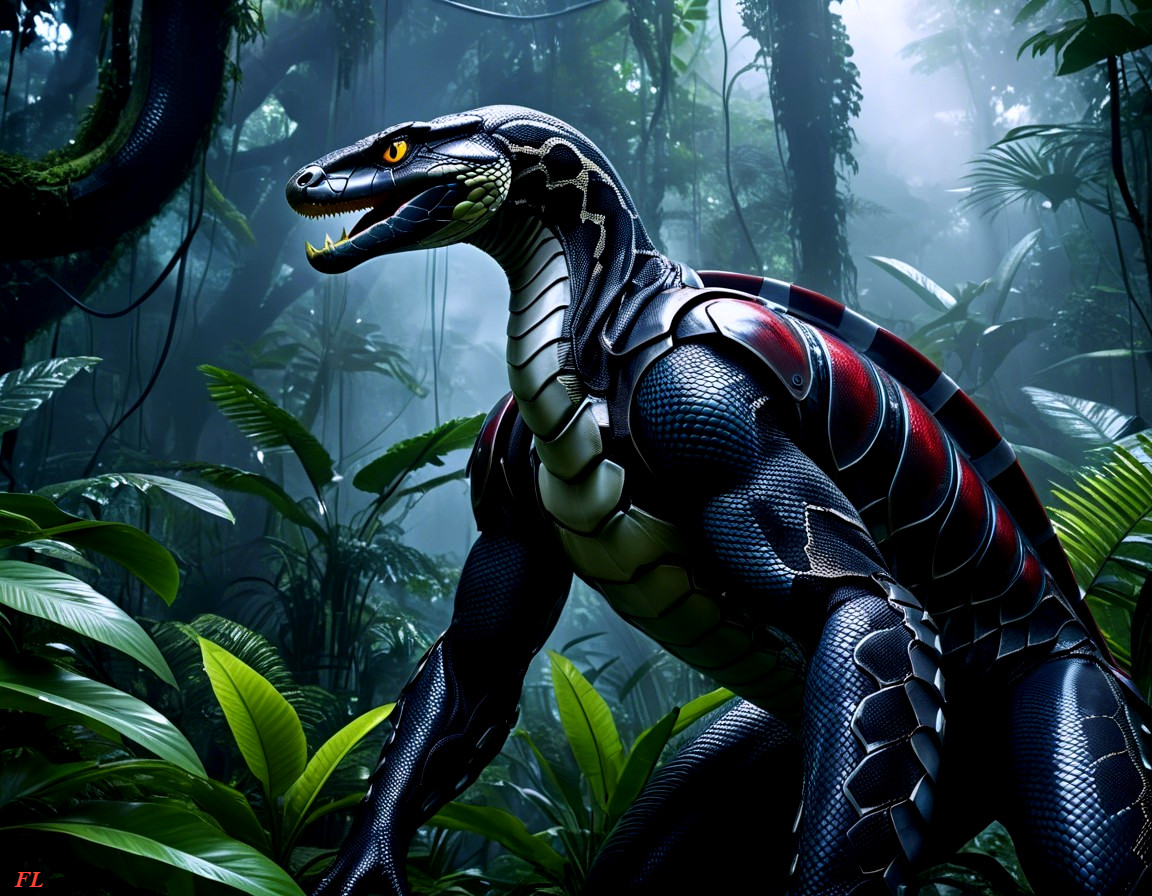 Fantasy Creature in a Lush Jungle Setting