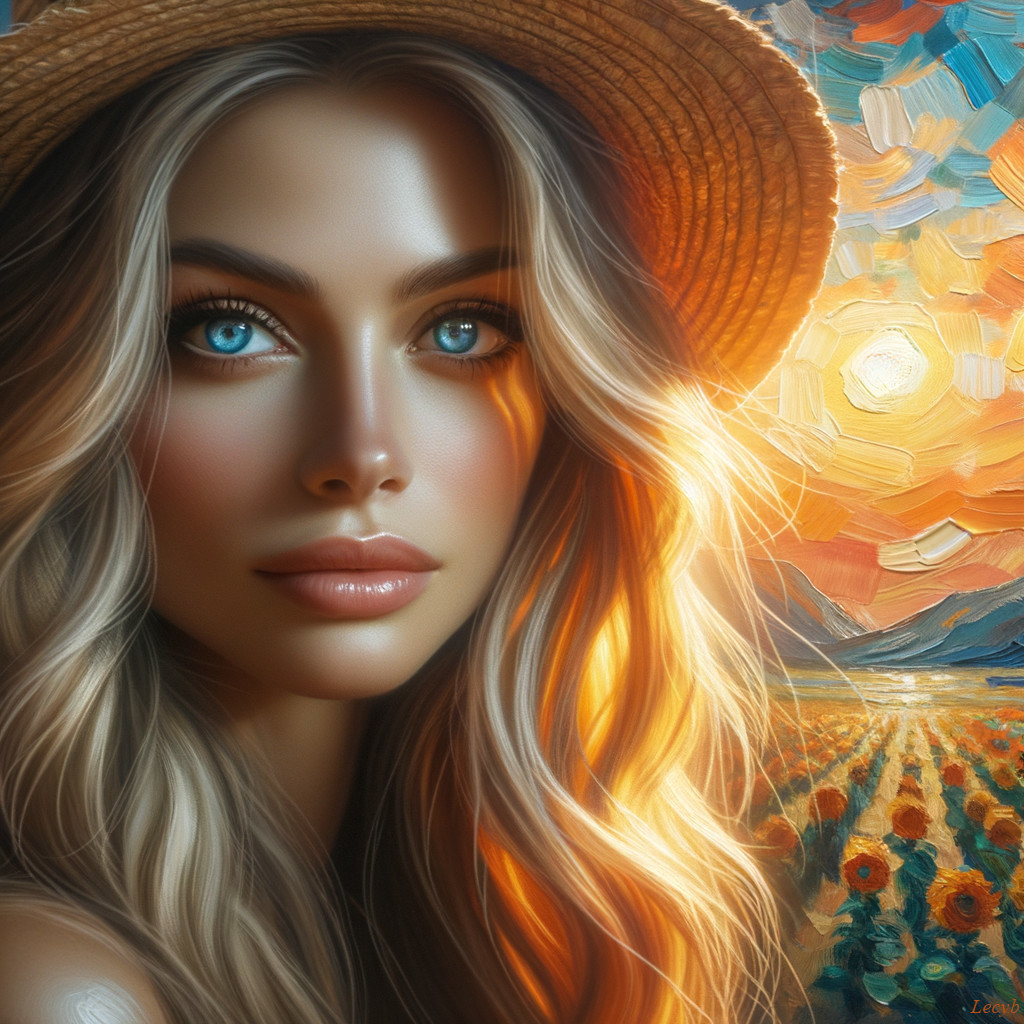 Portrait of a Woman with Blonde Hair at Sunset