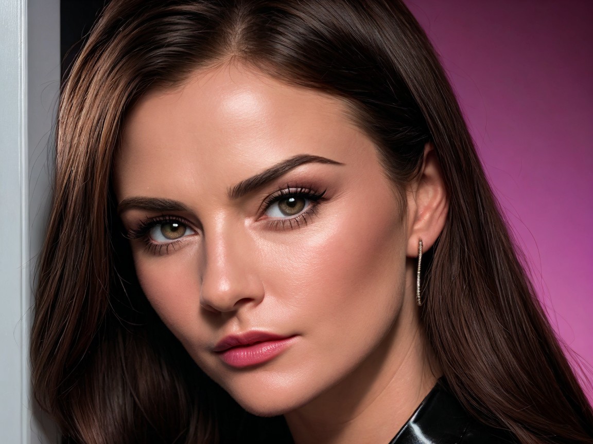 Close-Up Portrait of a Woman with Green Eyes