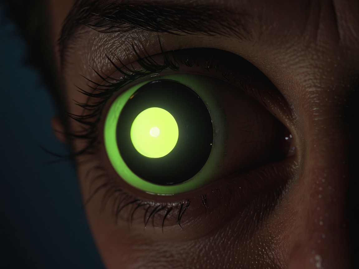 Close-Up of a Vibrant Green Human Eye Iris
