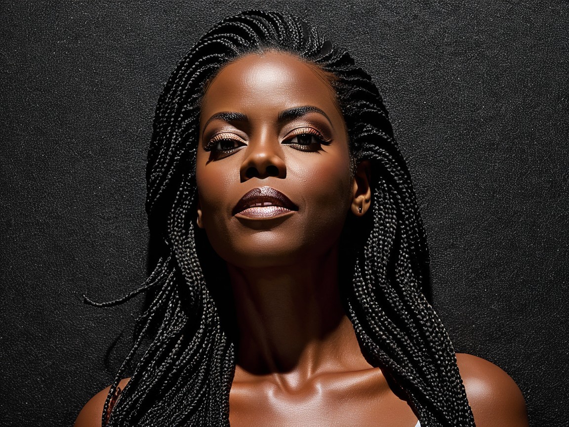 Portrait of a Confident Woman with Braided Hair