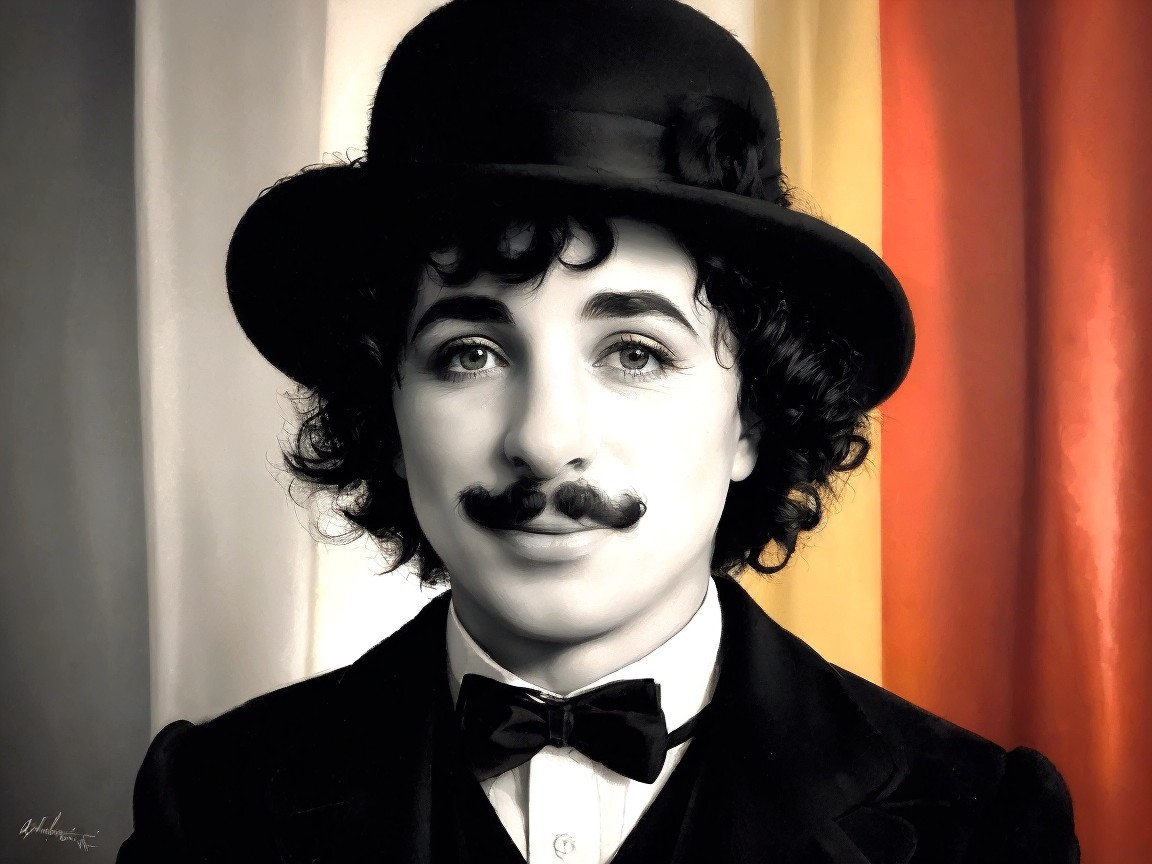 Vintage Black and White Portrait of a Young Man