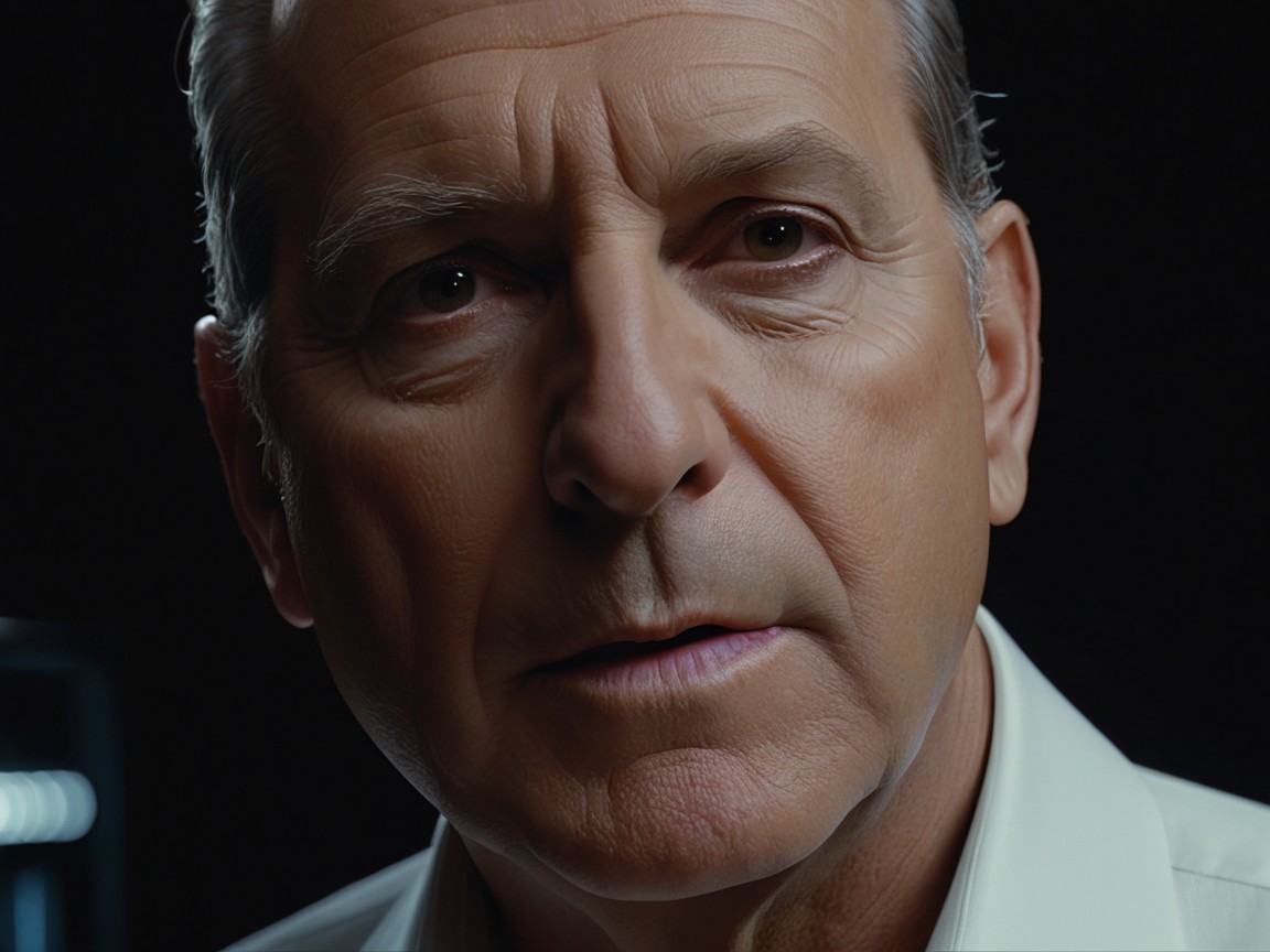 Close-Up Portrait of a Mature Man in Soft Lighting