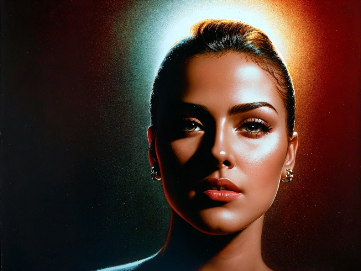 Close-up Portrait of a Young Woman with Radiant Skin