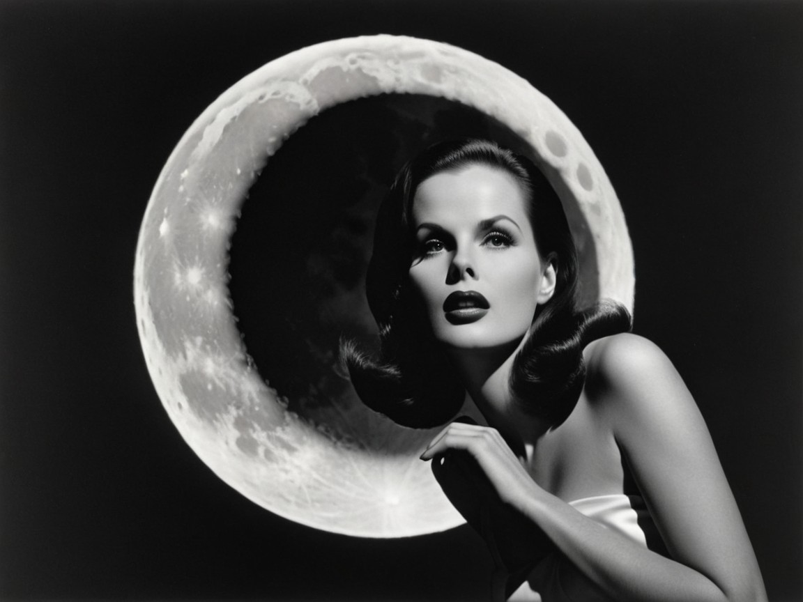 Black-and-White Portrait of a Glamorous Woman