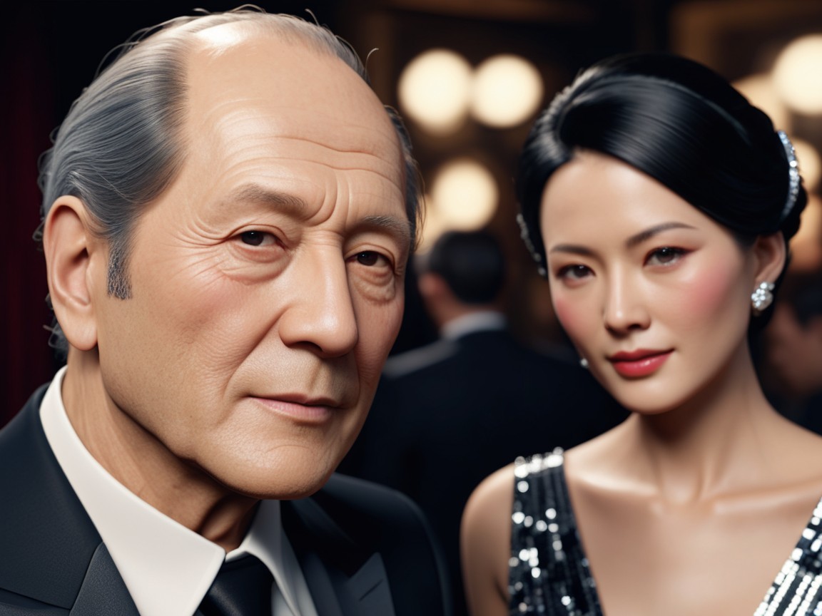 Elegant couple at a luxurious event in formal attire
