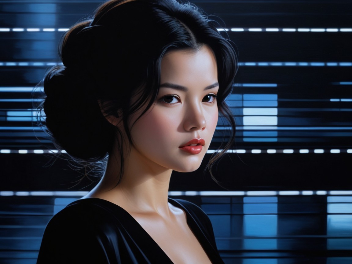 Elegant Portrait of a Confident Woman with Updo