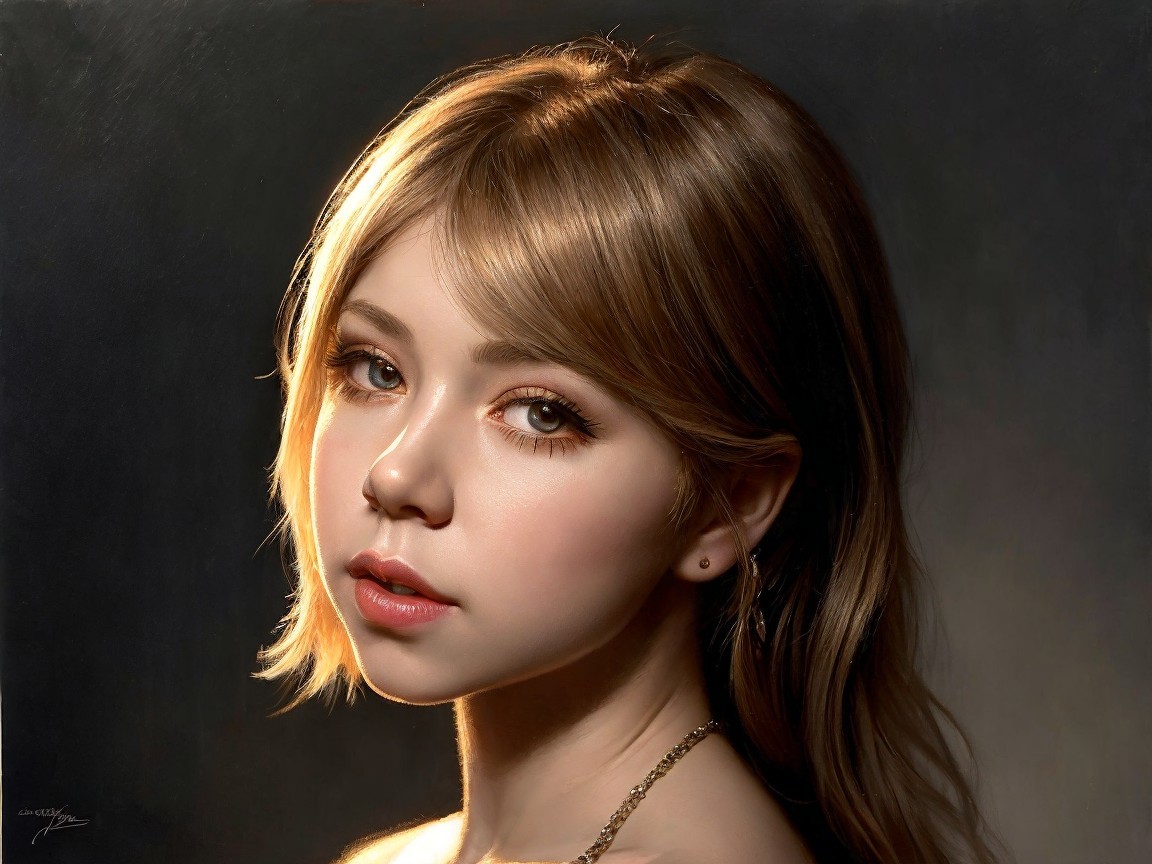 Close-Up Portrait of a Young Woman with Golden Hair