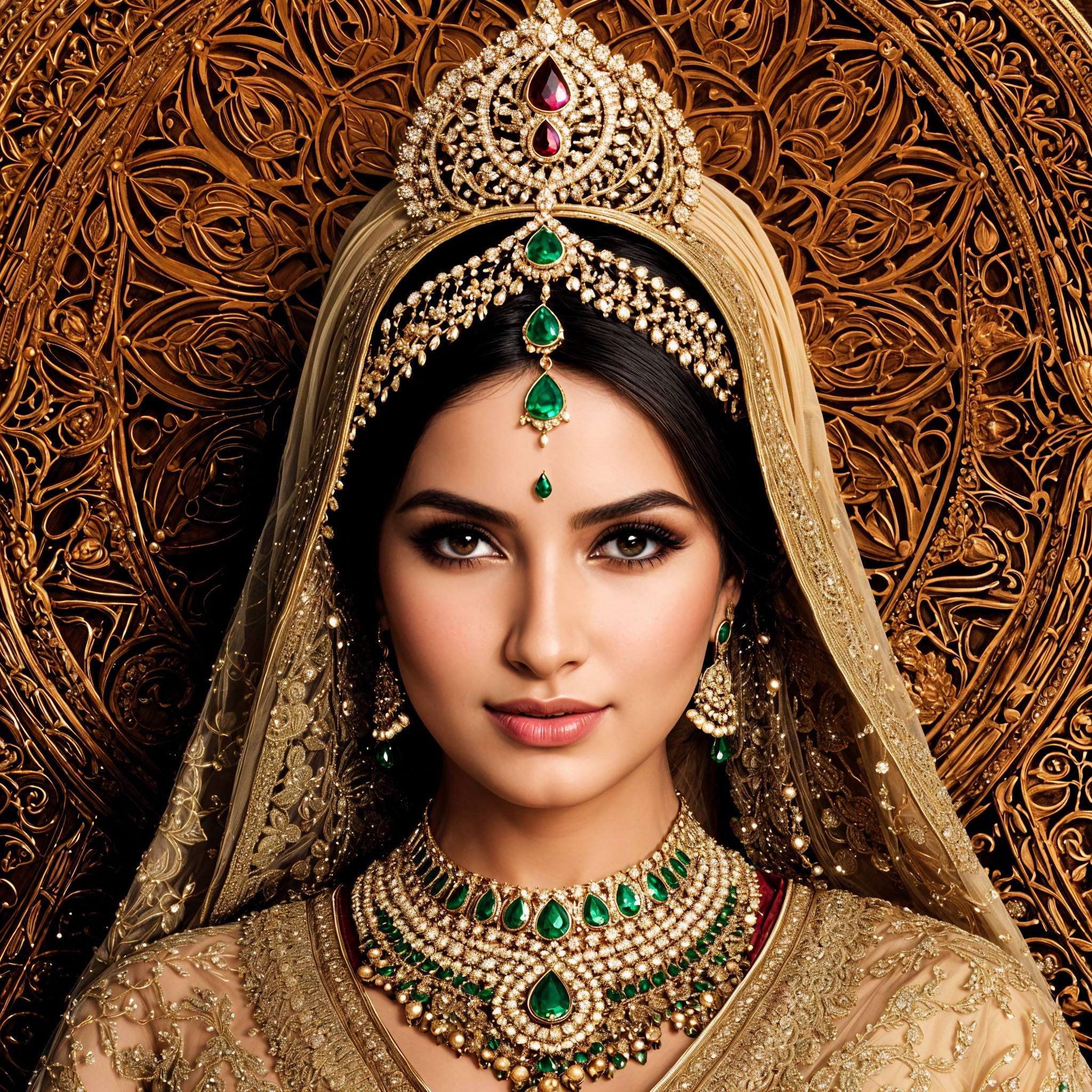 Portrait of a woman in traditional jewelry and attire