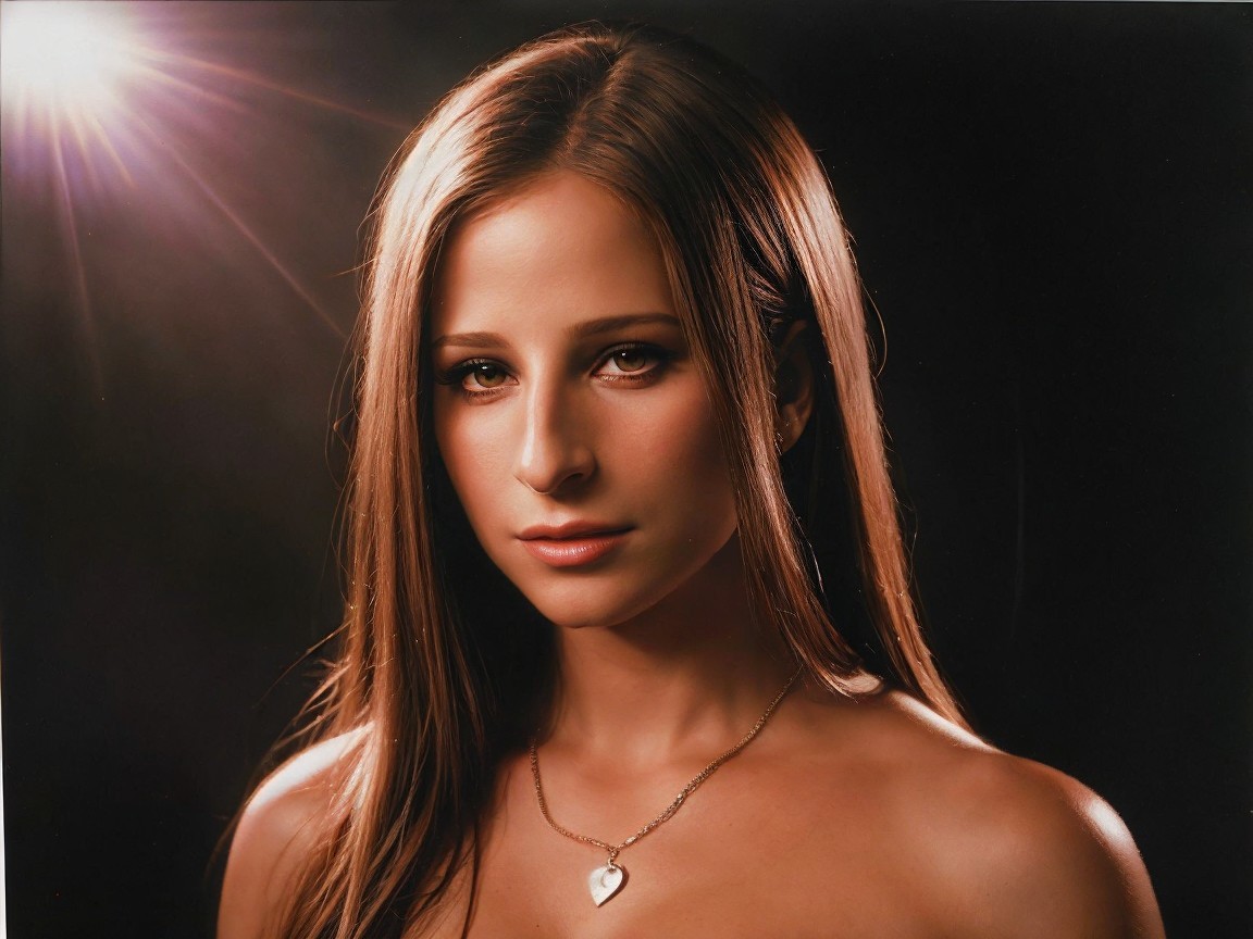 Close-Up Portrait of a Young Woman with Flowing Hair