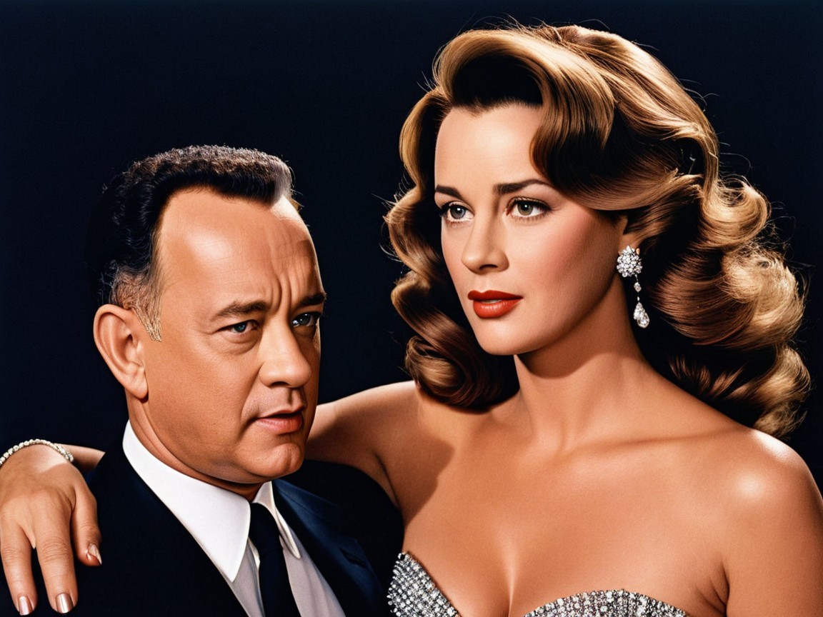 Classic Hollywood Couple in Elegant Attire