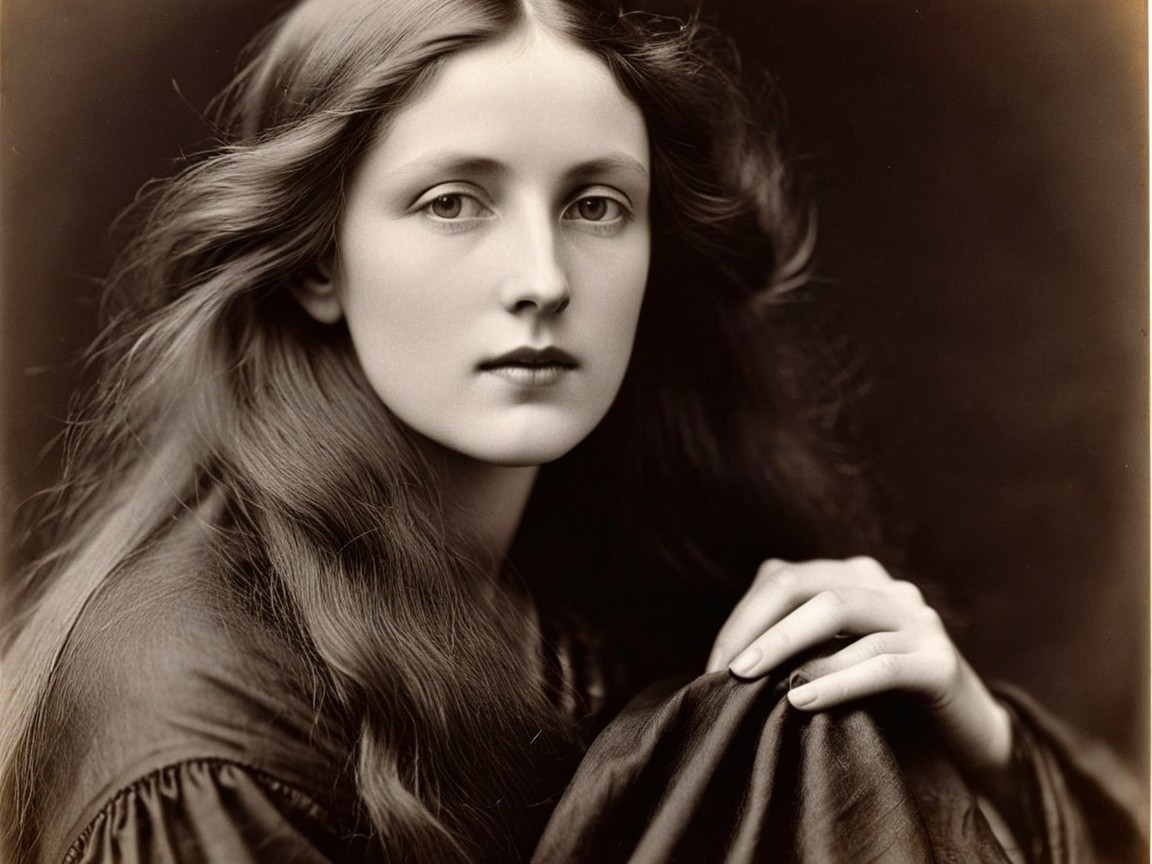 Portrait of a Young Woman in Elegant Garment