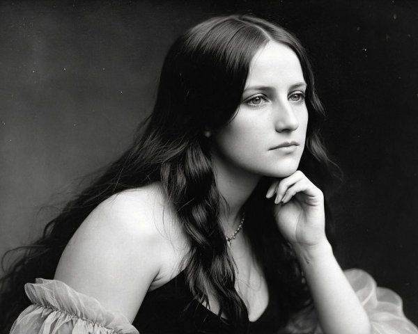 Contemplative Portrait of a Young Woman in Monochrome