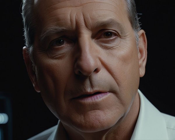 Close-Up Portrait of a Mature Man in Soft Lighting
