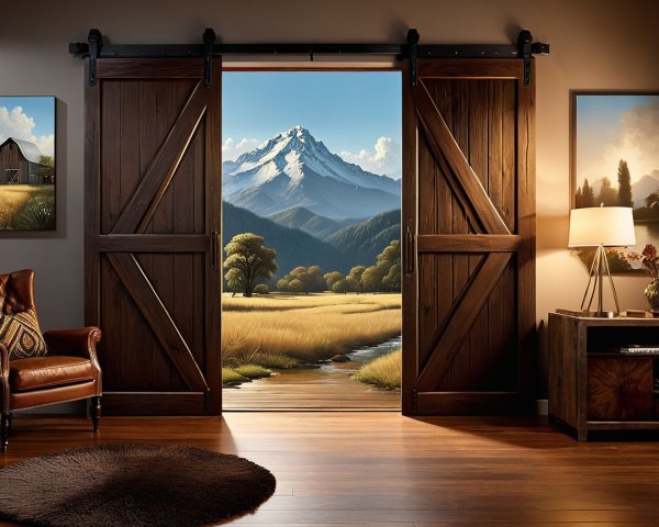 Cozy Rustic Room with Mountain View and Natural Elements