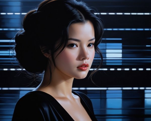 Elegant Portrait of a Confident Woman with Updo