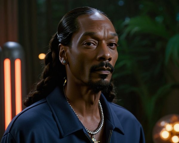 Confident Man with Long Hair in Stylish Setting