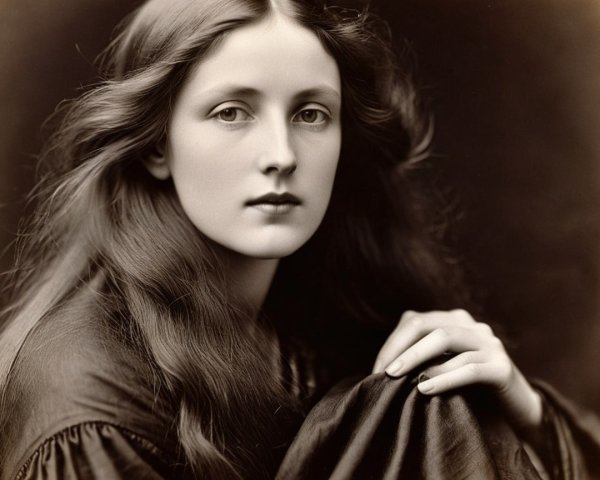 Portrait of a Young Woman in Elegant Garment