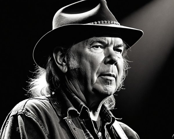 Close-Up Portrait of Older Man in Black and White