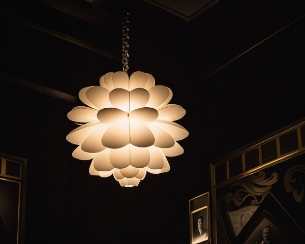 Elegant Pendant Lamp with Petal Design and Portraits