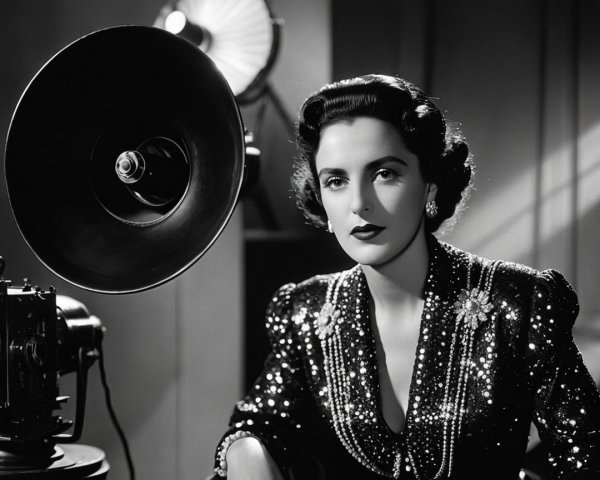 Glamorous Woman in Vintage Hollywood Style Portrait