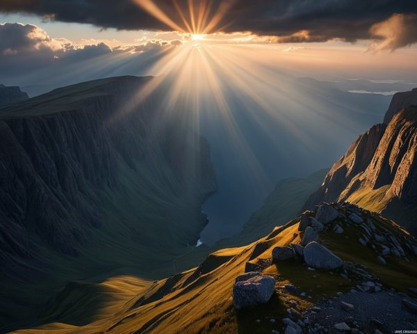 Majestic Landscape of Mountains and Serene Valley