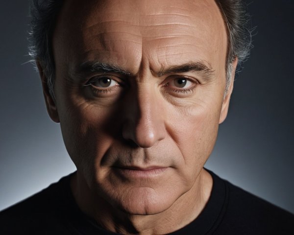 Close-Up Portrait of an Older Man with Intense Features