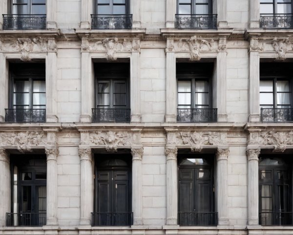 Elegant building façade with classic architectural style
