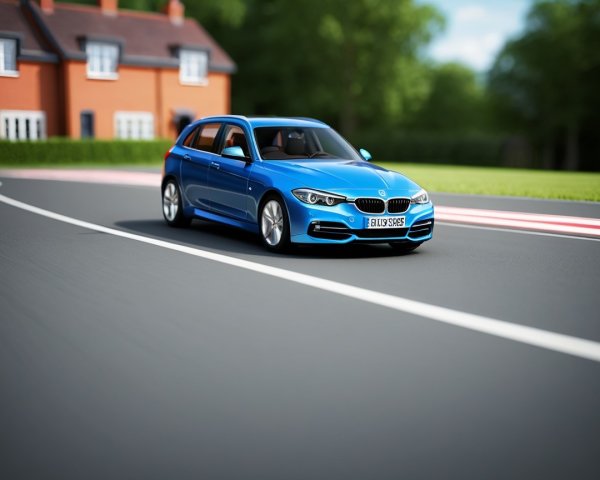 Close-up of a Blue 2020 BMW 3 Series Gran Turismo