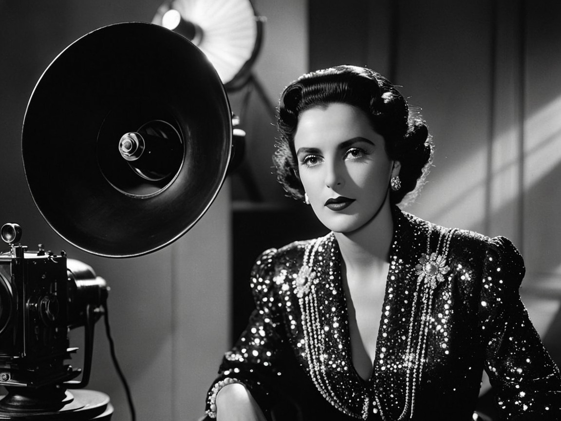 Glamorous Woman in Vintage Hollywood Style Portrait