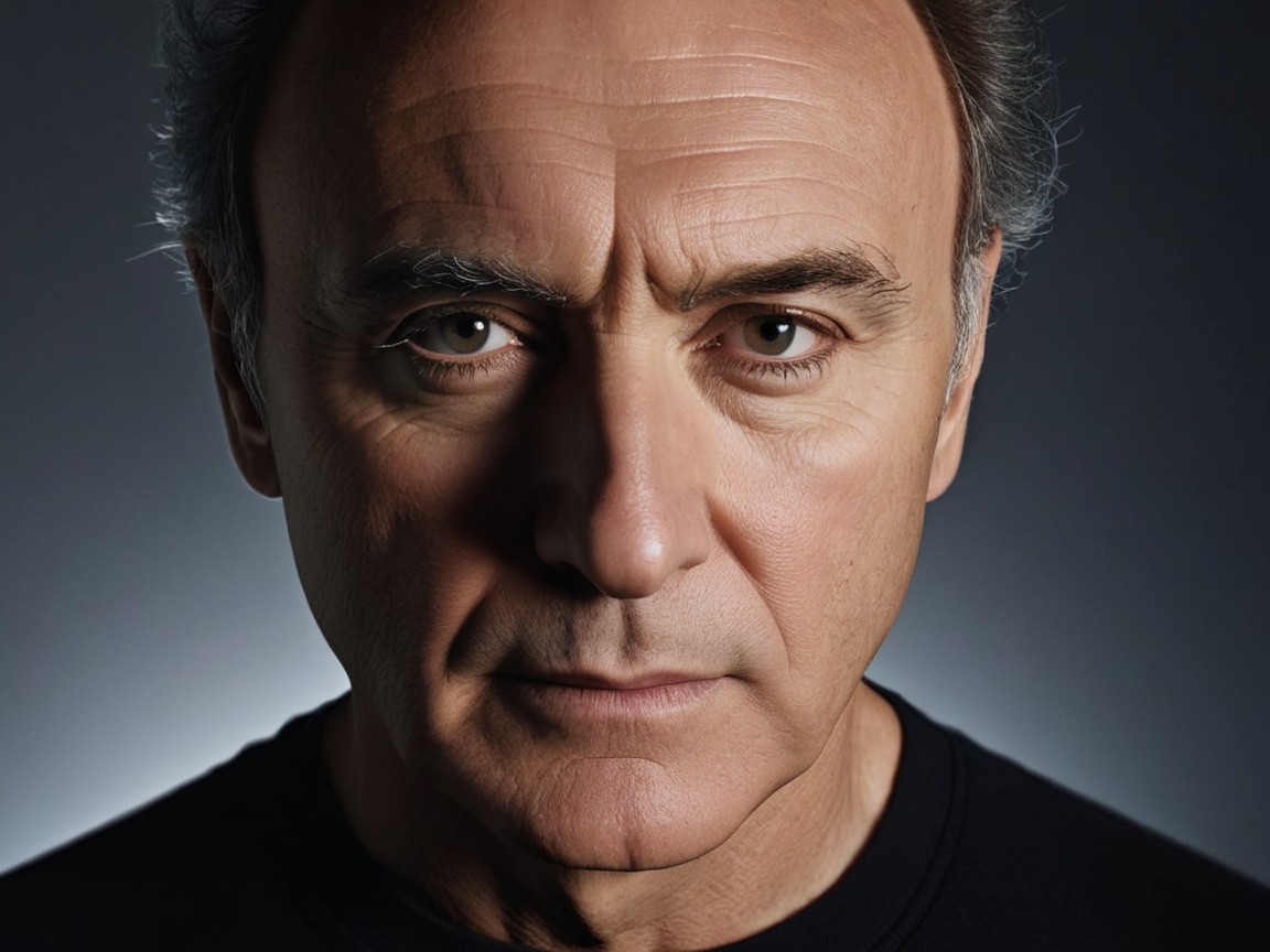Close-Up Portrait of an Older Man with Intense Features