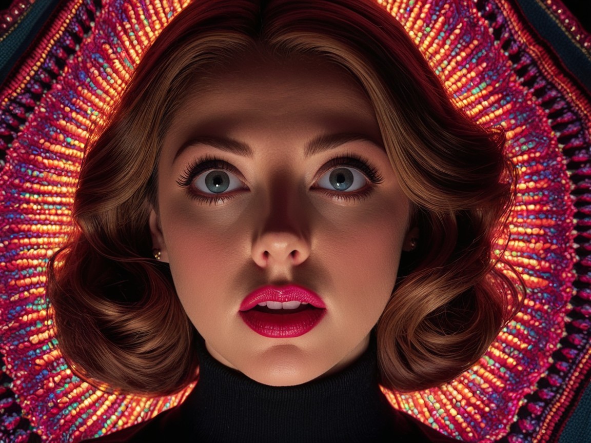 Close-Up Portrait of a Woman with Vibrant Hair and Eyes