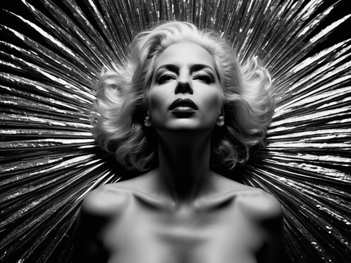 Black-and-White Portrait of a Glamorous Woman