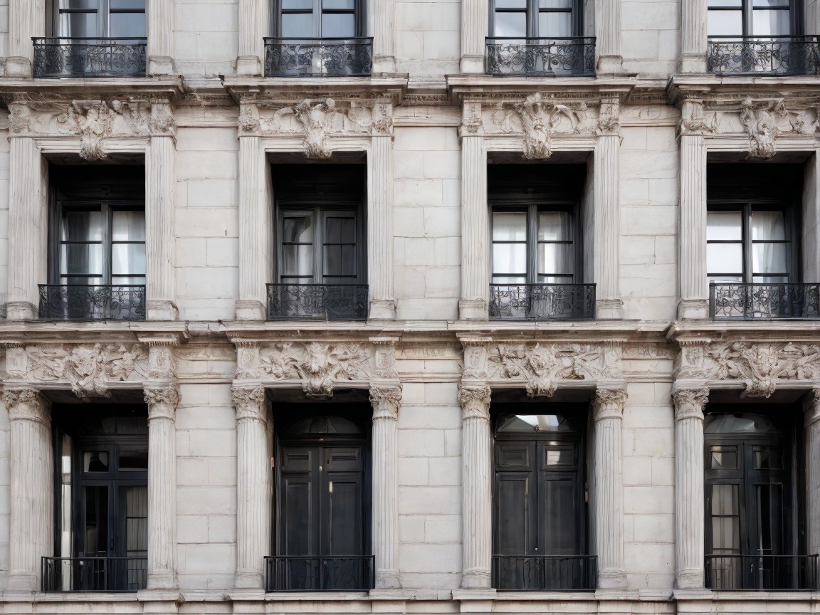 Elegant building façade with classic architectural style