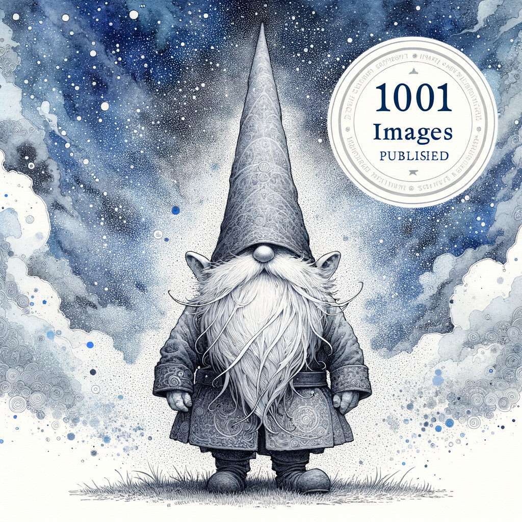 Whimsical Gnome in Cosmic Starry Background