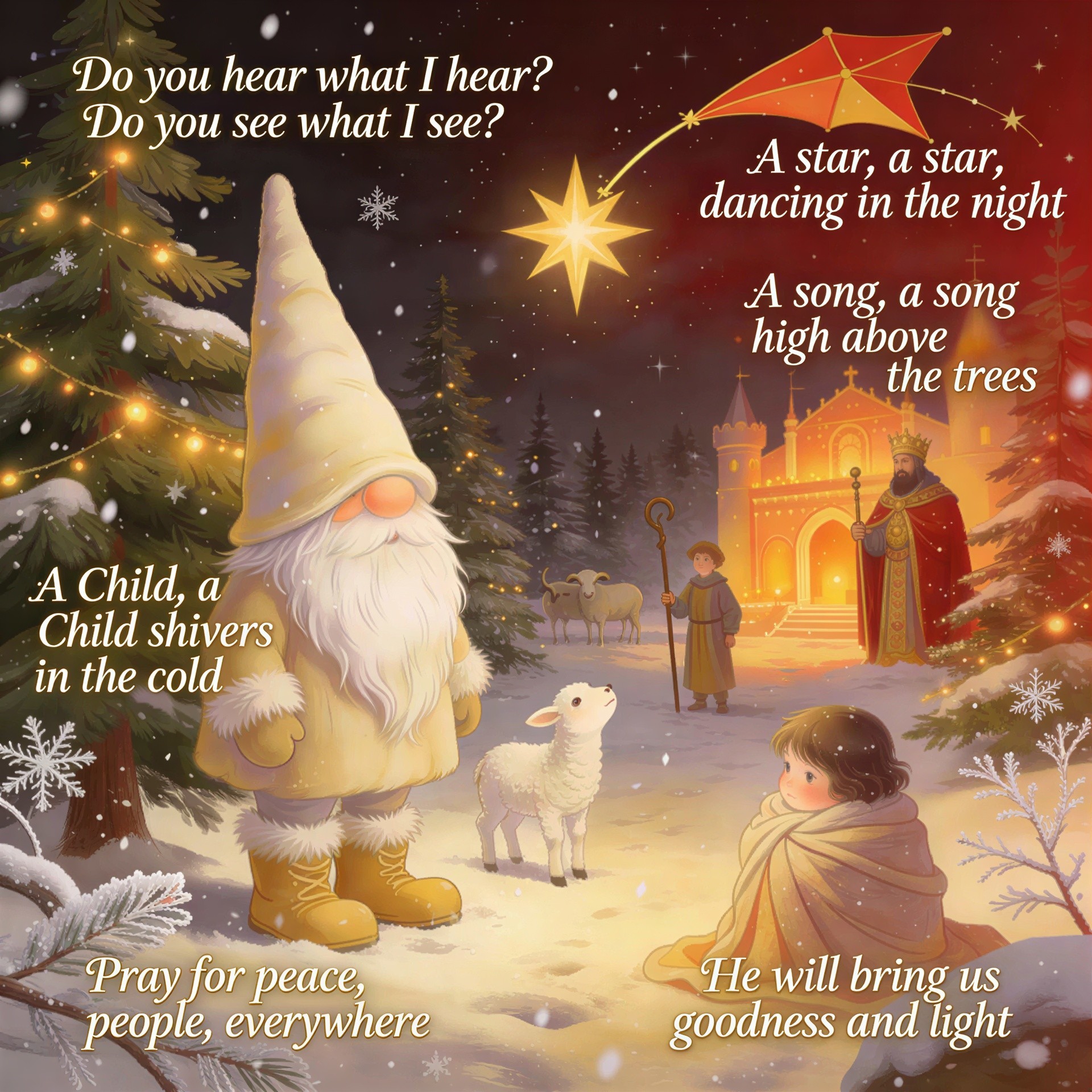 Detailed Digital Painting of Gnome and Winter Scene