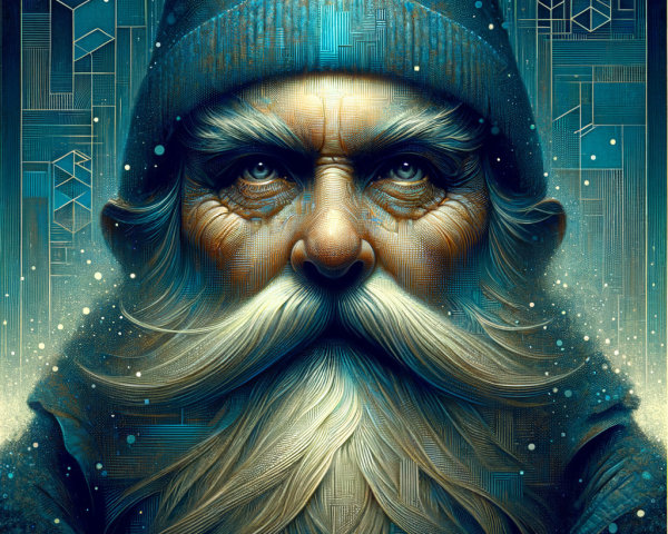 Portrait of an Elderly Man with Blue Hat and Beard