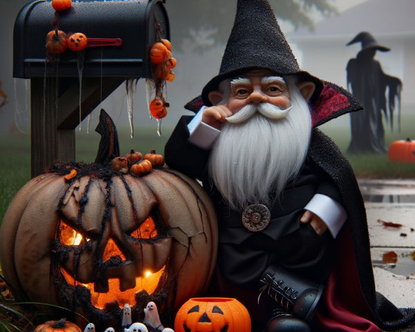 Whimsical Gnome and Spooky Halloween Decorations