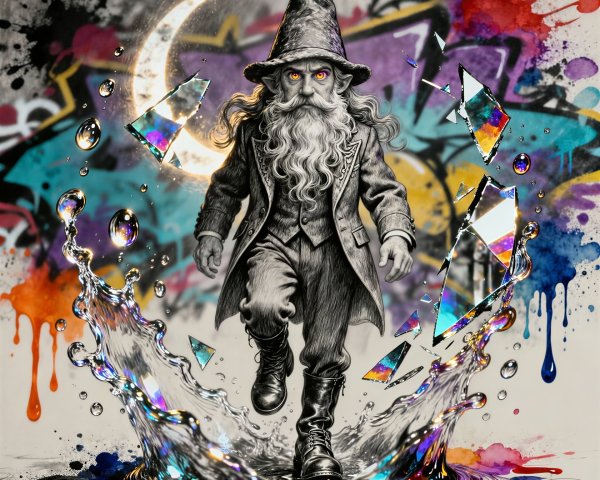 Gnome Character in Colorful Digital Artwork Scene