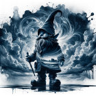 Whimsical gnome in magical, enchanting backdrop