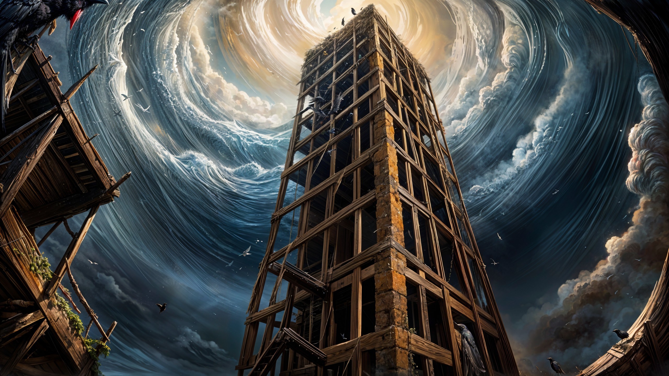 Unfinished Towering Structure Against Dramatic Sky